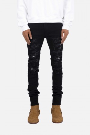 Black/Black Mnml X165 Paisley Skinny Denim Skinny Denim | 789-YZWQSI