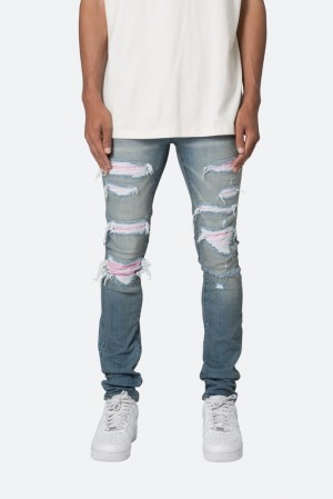 Blue/Pink Mnml X555 Crystal Skinny Denim Skinny Denim | MIZLOUP-19