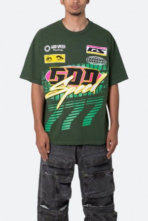 Green Mnml God Speed Tee Tees | AKZXBQE-40