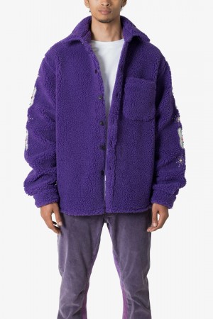 Purple Mnml Jewel Sherpa Jacket Jackets | 503-NSLUOG