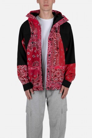 Red Mnml Hooded Bandana Jacket Jackets | 675-ABSPQZ