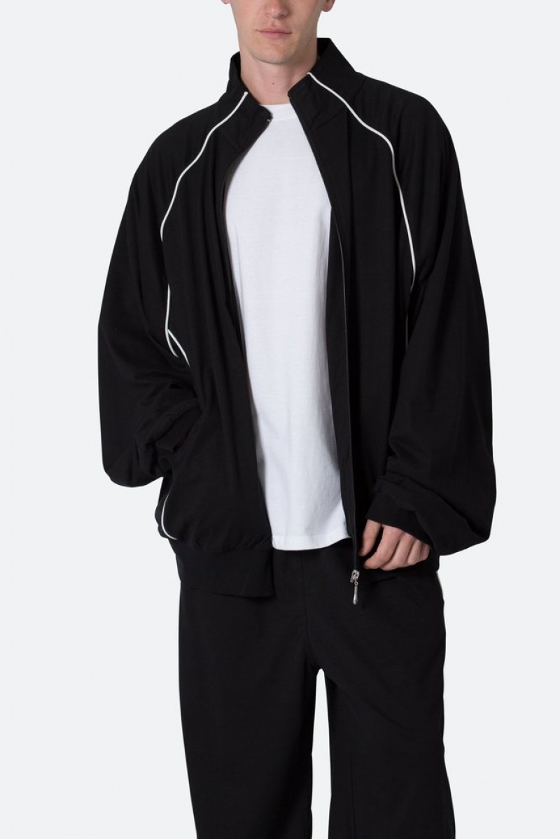 Black/White Mnml Oversized Jersey Track Jacket Jackets | GCIKQXE-39