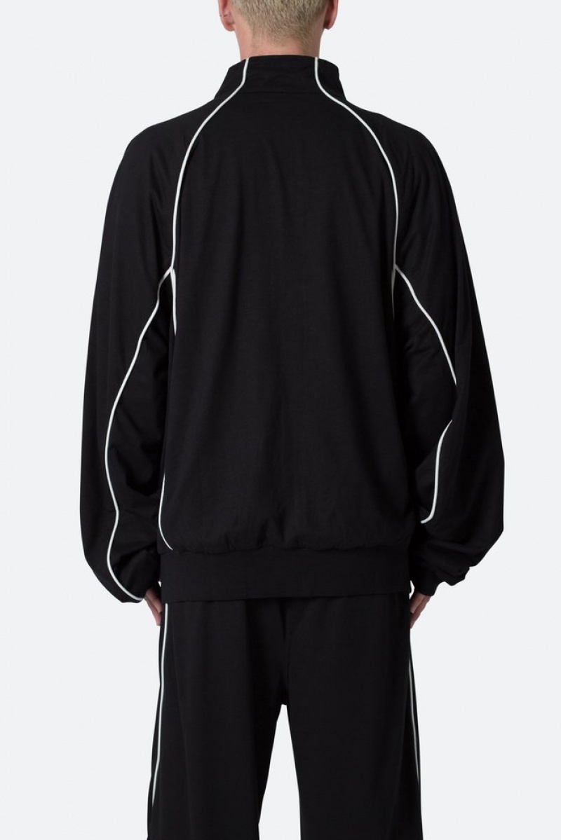 Black/White Mnml Oversized Jersey Track Jacket Jackets | GCIKQXE-39