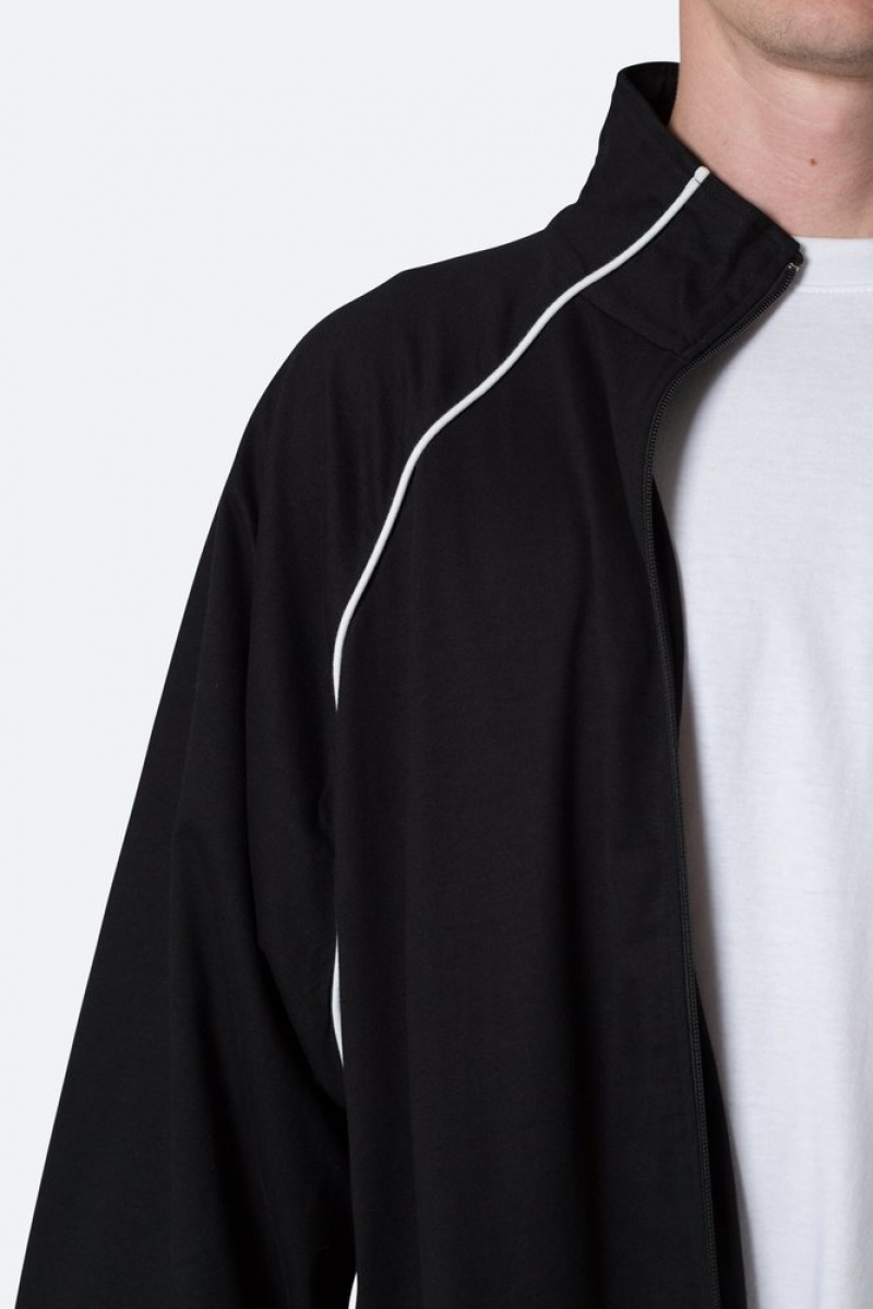 Black/White Mnml Oversized Jersey Track Jacket Jackets | GCIKQXE-39