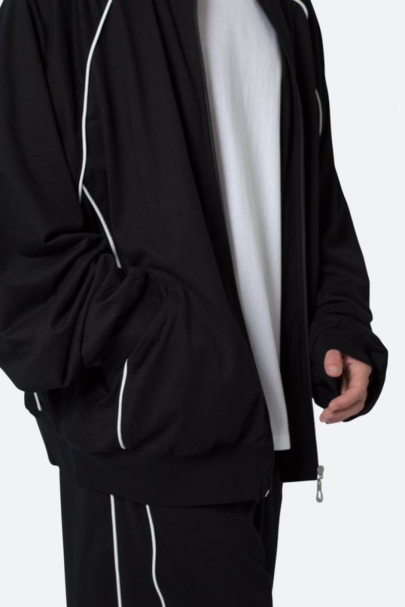 Black/White Mnml Oversized Jersey Track Jacket Jackets | GCIKQXE-39