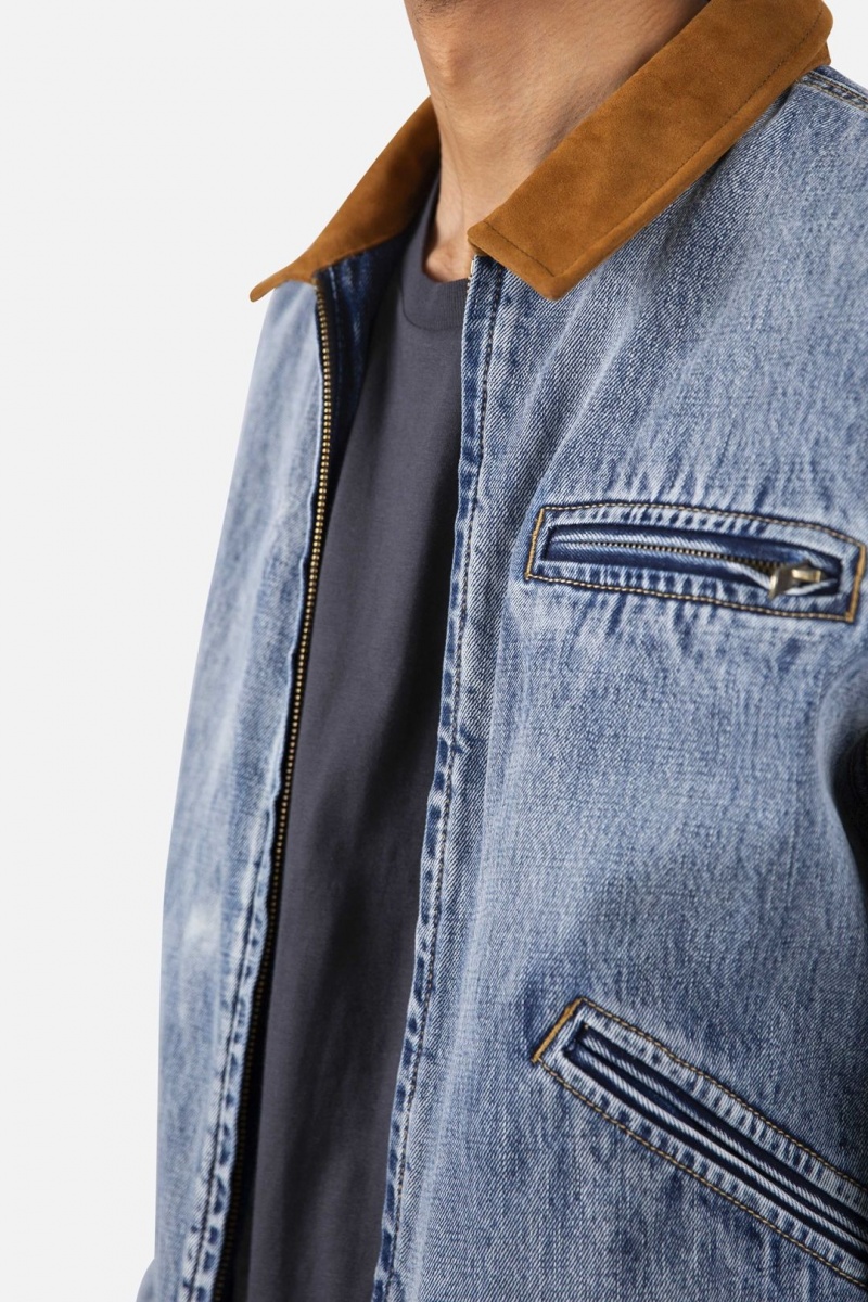 Blue Mnml Collared Work Jacket Jackets | 713-QOMJKR