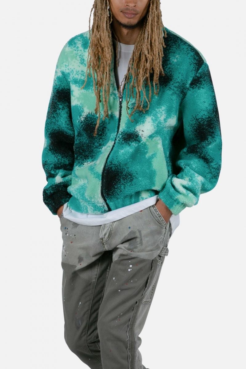 Green/Black Mnml Green Splash Zip Up Jacket Jackets | 524-IXEDKF