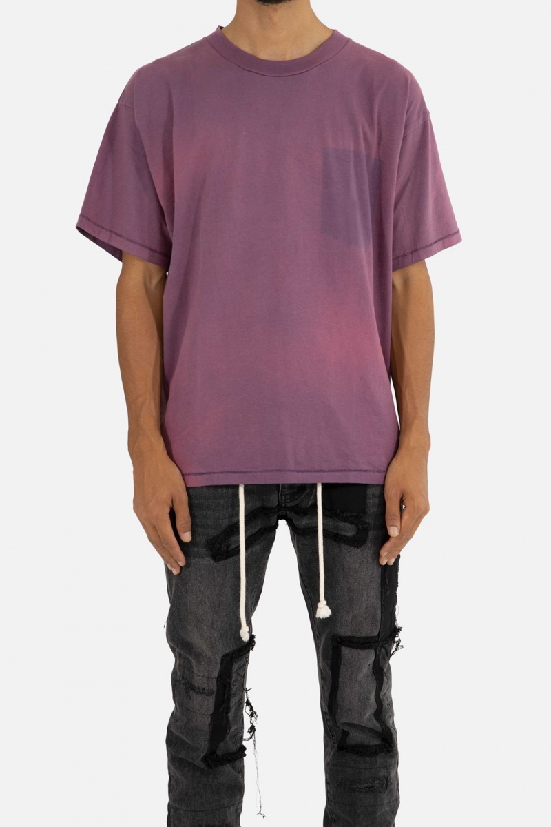 Purple Mnml Missing Pocket Tee Tanks | 756-SXJNIV