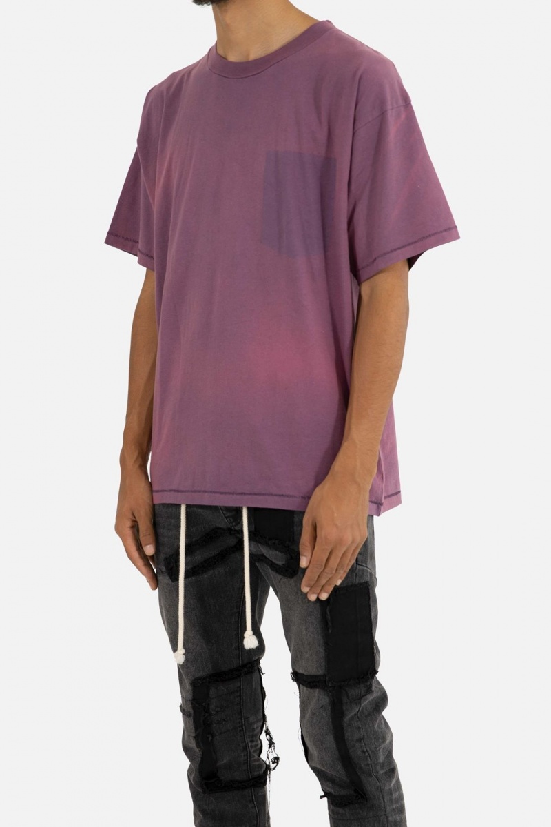 Purple Mnml Missing Pocket Tee Tanks | 756-SXJNIV