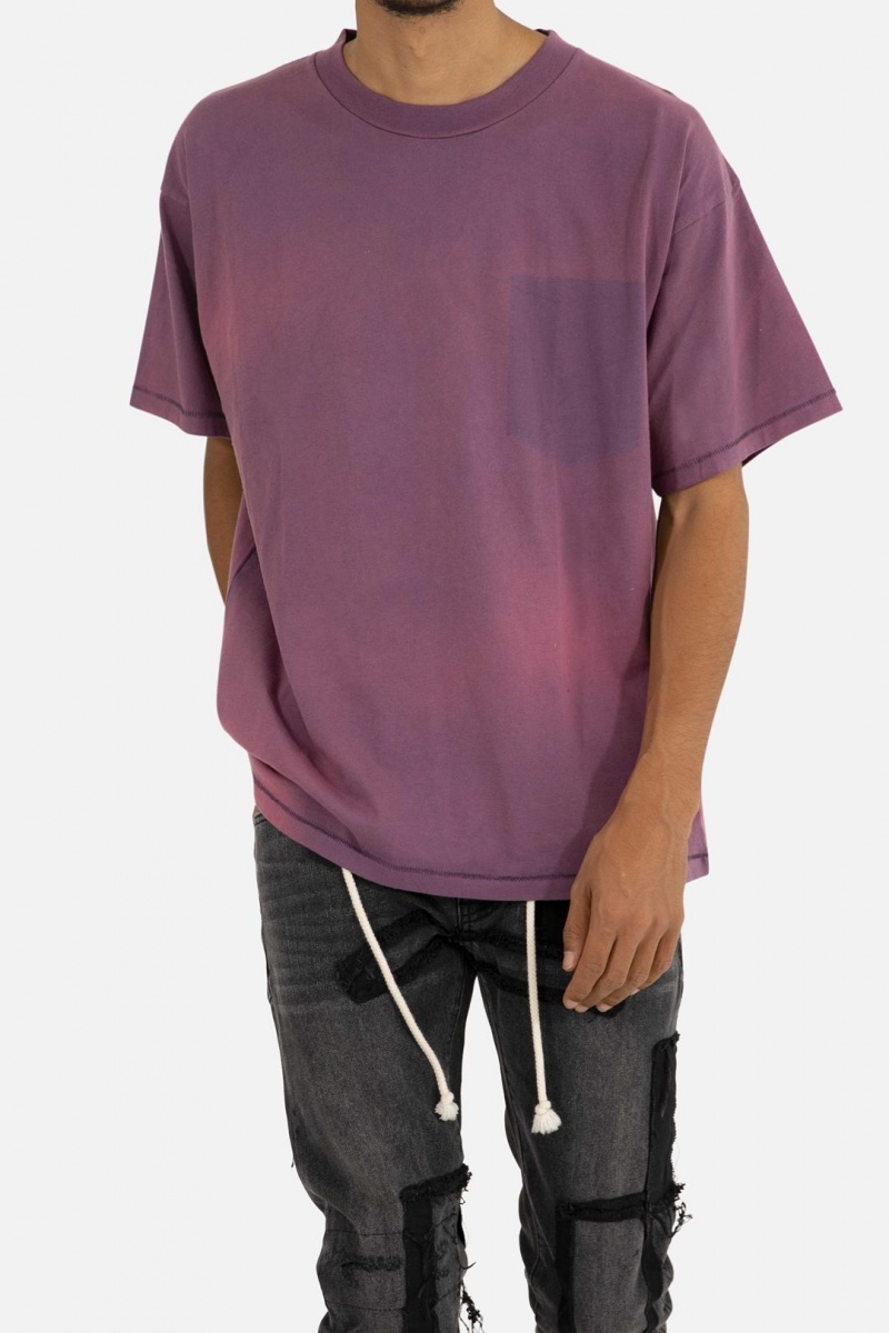 Purple Mnml Missing Pocket Tee Tanks | 756-SXJNIV